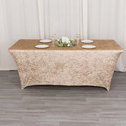 6ft Crushed Velvet Stretch Fitted Rectangular Table Cover