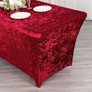 6ft Crushed Velvet Stretch Fitted Rectangular Table Cover