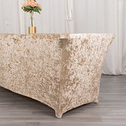 6ft Crushed Velvet Stretch Fitted Rectangular Table Cover