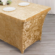 6ft Crushed Velvet Stretch Fitted Rectangular Table Cover