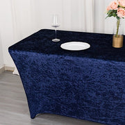 6ft Crushed Velvet Stretch Fitted Rectangular Table Cover