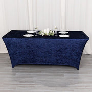 6ft Crushed Velvet Stretch Fitted Rectangular Table Cover