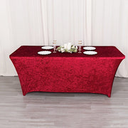 6ft Crushed Velvet Stretch Fitted Rectangular Table Cover