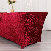 6ft Crushed Velvet Stretch Fitted Rectangular Table Cover