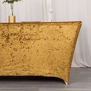 6ft Crushed Velvet Stretch Fitted Rectangular Table Cover