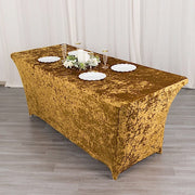 6ft Crushed Velvet Stretch Fitted Rectangular Table Cover