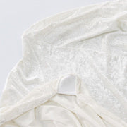 6ft Crushed Velvet Stretch Fitted Rectangular Table Cover - Beige