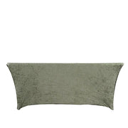 6ft Crushed Velvet Stretch Fitted Rectangular Table Cover TAB_REC_VEL6FT_SAGE