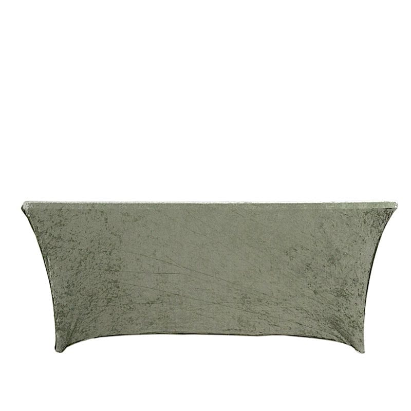 6ft Crushed Velvet Stretch Fitted Rectangular Table Cover TAB_REC_VEL6FT_SAGE