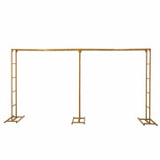 6ft x 12ft Freestanding Rectangular Double Frame Metal Over The Table Stand - Gold BKDP_STND_LADER_6X12_GOLD