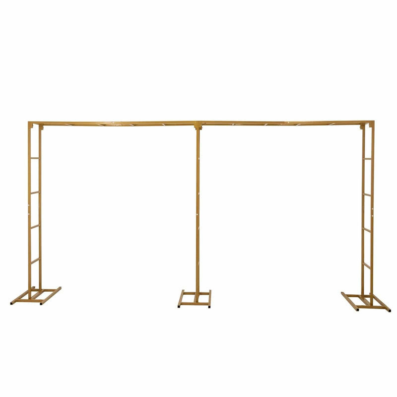 6ft x 12ft Freestanding Rectangular Double Frame Metal Over The Table Stand - Gold BKDP_STND_LADER_6X12_GOLD