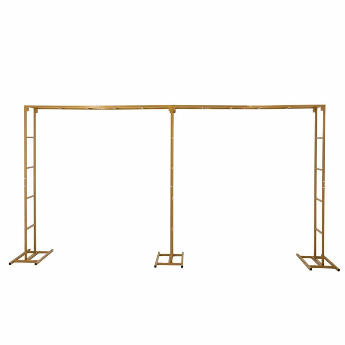 6ft x 12ft Freestanding Rectangular Double Frame Metal Over The Table Stand - Gold BKDP_STND_LADER_6X12_GOLD