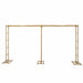 6ft x 12ft Freestanding Rectangular Double Frame Metal Over The Table Stand - Gold BKDP_STND_LADER_6X12_GOLD