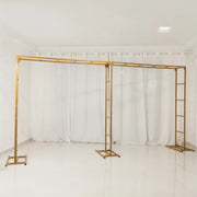 6ft x 12ft Freestanding Rectangular Double Frame Metal Over The Table Stand - Gold BKDP_STND_LADER_6X12_GOLD