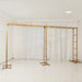 6ft x 12ft Freestanding Rectangular Double Frame Metal Over The Table Stand - Gold BKDP_STND_LADER_6X12_GOLD