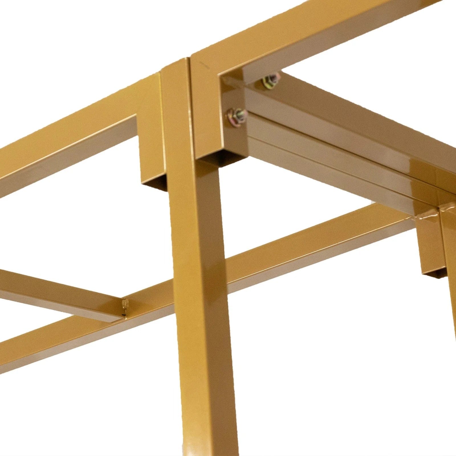6ft x 12ft Freestanding Rectangular Double Frame Metal Over The Table Stand - Gold BKDP_STND_LADER_6X12_GOLD