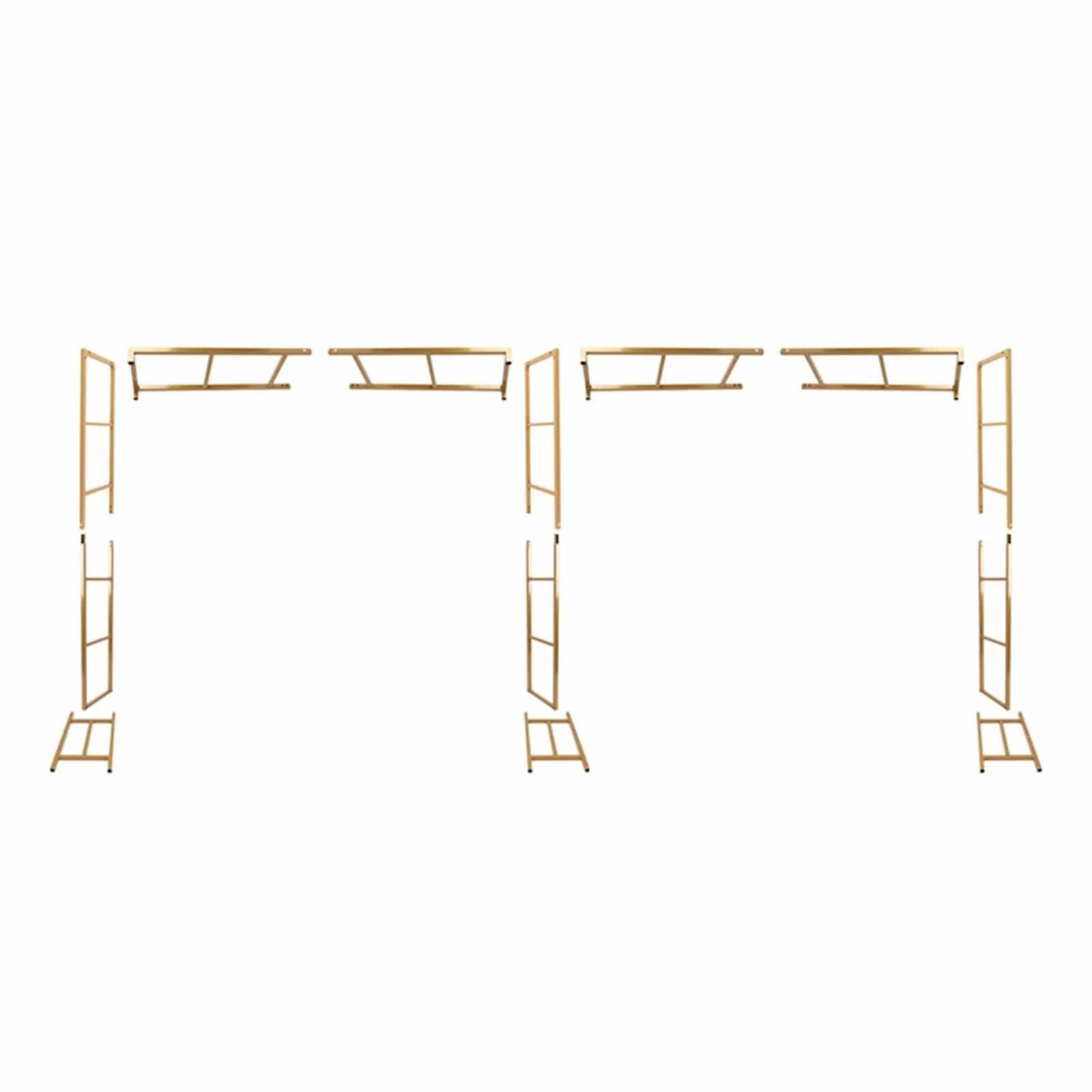 6ft x 12ft Freestanding Rectangular Double Frame Metal Over The Table Stand - Gold BKDP_STND_LADER_6X12_GOLD