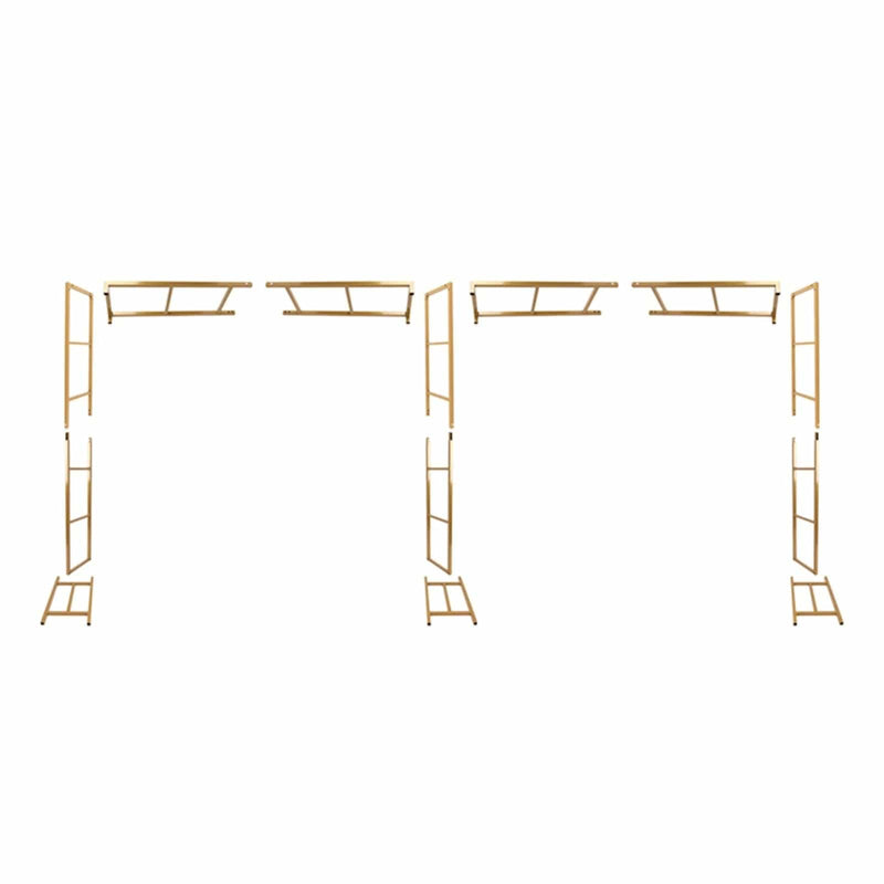 6ft x 12ft Freestanding Rectangular Double Frame Metal Over The Table Stand - Gold BKDP_STND_LADER_6X12_GOLD