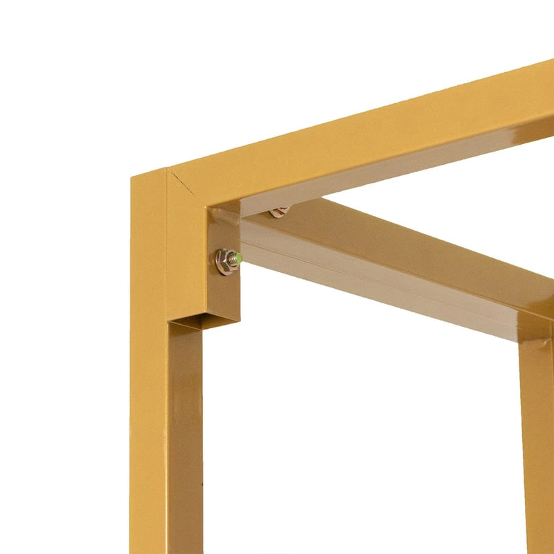 6ft x 12ft Freestanding Rectangular Double Frame Metal Over The Table Stand - Gold BKDP_STND_LADER_6X12_GOLD