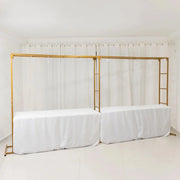 6ft x 12ft Freestanding Rectangular Double Frame Metal Over The Table Stand - Gold BKDP_STND_LADER_6X12_GOLD