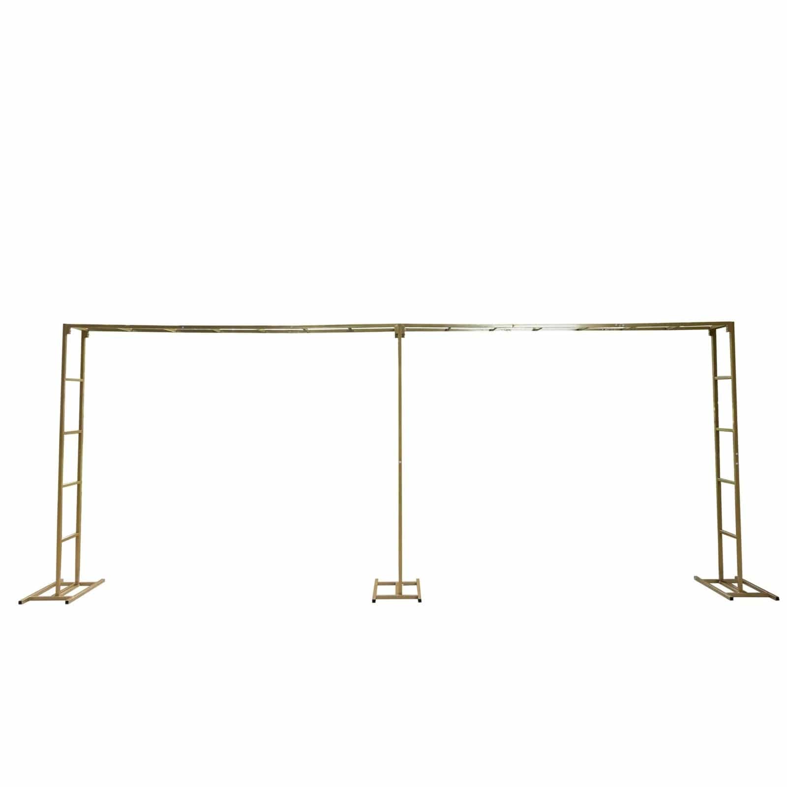 6ft x 16ft Freestanding Rectangular Double Frame Metal Over The Table Stand - Gold BKDP_STND_LADER_6X16