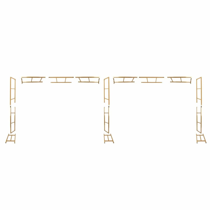 6ft x 16ft Freestanding Rectangular Double Frame Metal Over The Table Stand - Gold BKDP_STND_LADER_6X16