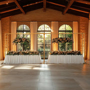 6ft x 16ft Freestanding Rectangular Double Frame Metal Over The Table Stand - Gold BKDP_STND_LADER_6X16