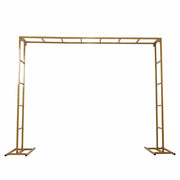 6ft x 8ft Freestanding Rectangular Double Frame Metal Over The Table Stand - Gold BKDP_STND_LADER_6X8_GOLD