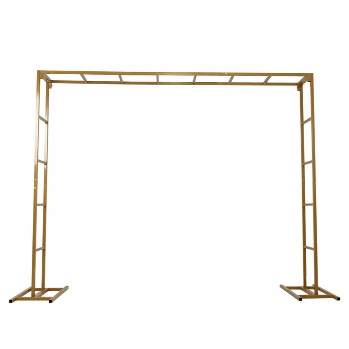 6ft x 8ft Freestanding Rectangular Double Frame Metal Over The Table Stand - Gold BKDP_STND_LADER_6X8_GOLD