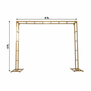 6ft x 8ft Freestanding Rectangular Double Frame Metal Over The Table Stand - Gold BKDP_STND_LADER_6X8_GOLD