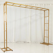 6ft x 8ft Freestanding Rectangular Double Frame Metal Over The Table Stand - Gold BKDP_STND_LADER_6X8_GOLD