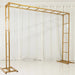 6ft x 8ft Freestanding Rectangular Double Frame Metal Over The Table Stand - Gold BKDP_STND_LADER_6X8_GOLD