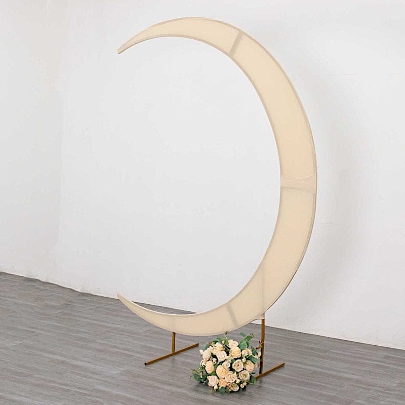 7.5 ft Fitted Spandex Crescent Moon Wedding Arch Backdrop Stand Cover