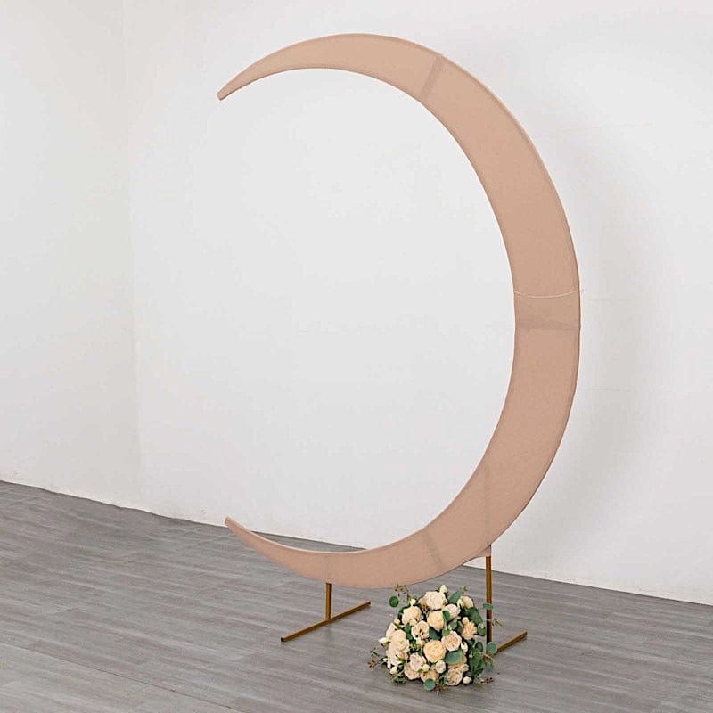 7.5 ft Fitted Spandex Crescent Moon Wedding Arch Backdrop Stand Cover