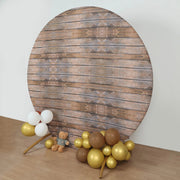 7.5 ft Fitted Spandex Rustic Wood Design Round Backdrop Stand Cover