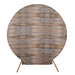 7.5 ft Fitted Spandex Rustic Wood Design Round Backdrop Stand Cover BKDP_STNDCIR1_SPX_WOD01_BRN