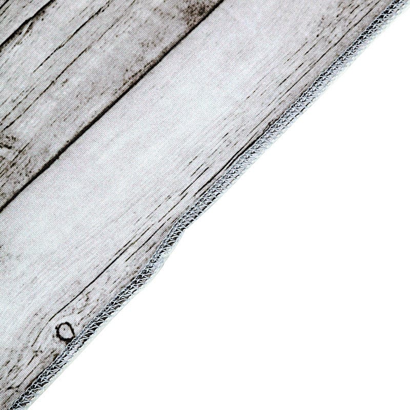 7.5 ft Fitted Spandex Wood Plank Round Backdrop Stand Cover - White BKDP_STNDCIR1_SPX_WOD02_WHT