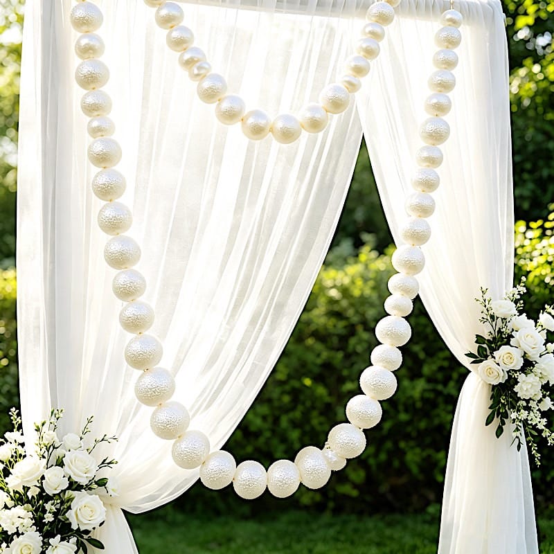 7.5 ft Foam Garland with 40 Pearls - White BKDP_DECOR_PRL_6CM_WHT