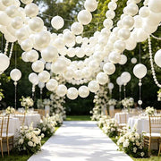 7.5 ft Foam Garland with 40 Pearls - White BKDP_DECOR_PRL_6CM_WHT