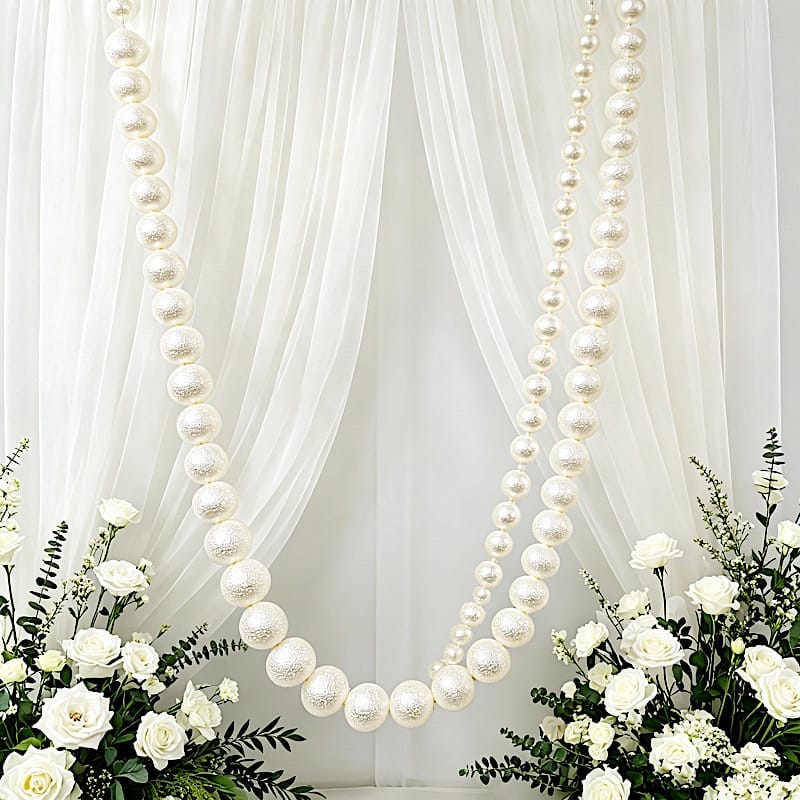 7.5 ft Foam Garland with Pearls - White BKDP_DECOR_PRL_4CM_WHT