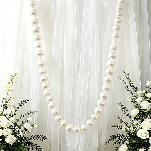 7.5 ft Foam Garland with Pearls - White BKDP_DECOR_PRL_4CM_WHT