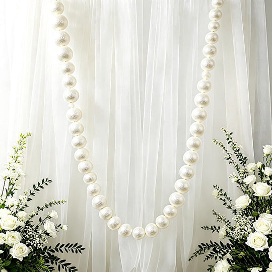 7.5 ft Foam Garland with Pearls - White BKDP_DECOR_PRL_4CM_WHT