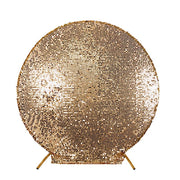 7.5 ft Sparkly Big Payette Sequin Backdrop Stand Cover BKDP_STNDCIR1_71S_GOLD