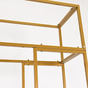 7.5 ft tall 3D Rectangular Metal Wedding Arch Backdrop Stand - Gold BKDP_STNDREC4_GOLD