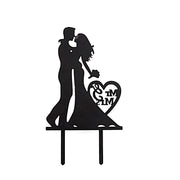 7" Acrylic Silhouette Mr and Mrs Wedding Cake Topper - Black CAKE_TOP_015_WED_02