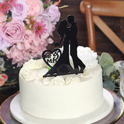 7" Acrylic Silhouette Mr and Mrs Wedding Cake Topper - Black CAKE_TOP_015_WED_02