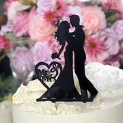 7" Acrylic Silhouette Mr and Mrs Wedding Cake Topper - Black CAKE_TOP_015_WED_02