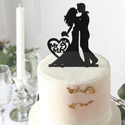 7" Acrylic Silhouette Mr and Mrs Wedding Cake Topper - Black CAKE_TOP_015_WED_02