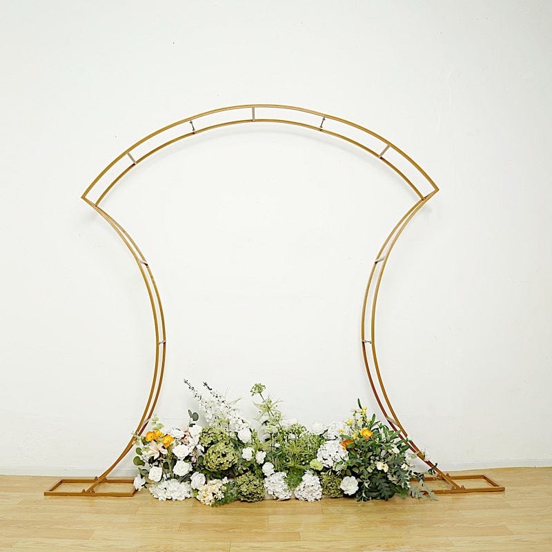 7 ft Double-Curved Metal Arch Frame - Gold BKDP_STND_14_8_GOLD