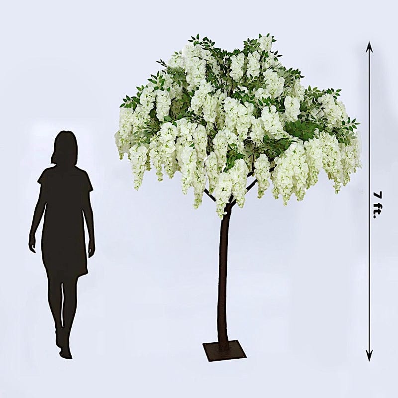 7 ft Freestanding Wisteria Tree With Detachable Metal Base